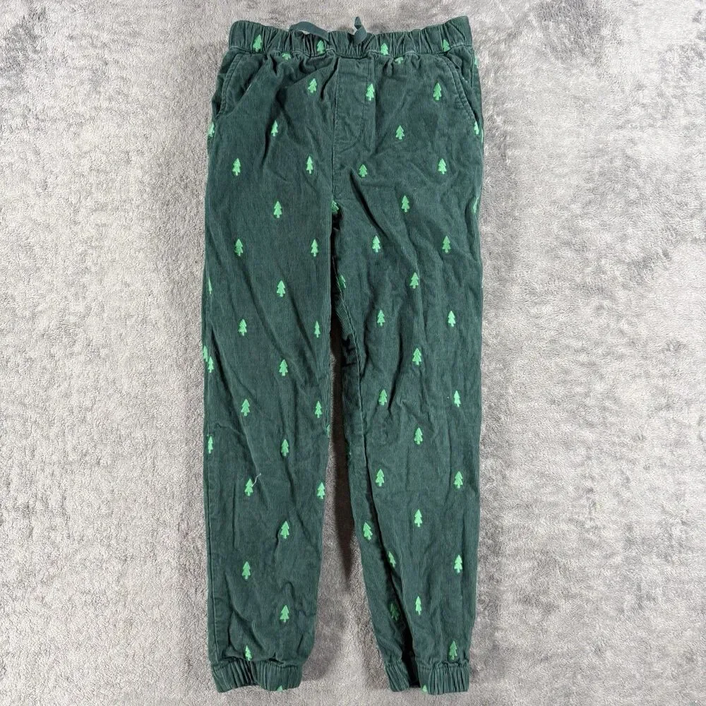 Hanna Andersson Corduroy Jogger Pants‎ Mini Forest Tree Print Green UK 130 US 8